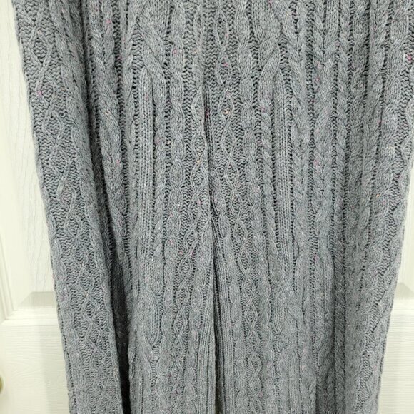 Something Navy Wool/Cashmere Chunky Cable Knit Pull On Lounge Pants L Gray - Picture 7 of 15